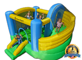 Island Hopper Curved Double Slide inflatable bounce house