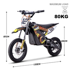 MotoTec 36V 1000W Electric Dirt Bike HP112E – Adjustable 6-18 MPH
