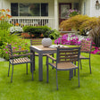 Modern teak aluminum outdoor dining table
