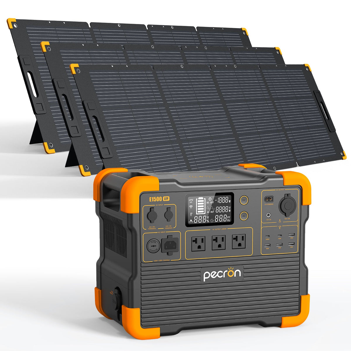 PECRON E1500LFP Portable Power Station – 2200W, 1536Wh LiFePO4, Expandable & Solar-Ready