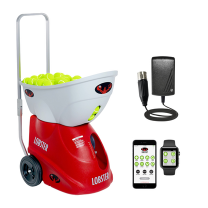 Lobster Sports Elite Three Tennis Ball Machine – Triple Oscillation & 2-Line Drills