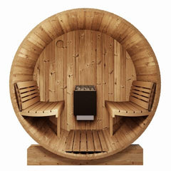SaunaLife Model E6 Outdoor Barrel Sauna Kit – Ergo Series, Up to 3 Persons, Thermo-Spruce