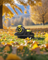 Yarbo Blower clearing leaves off a driveway