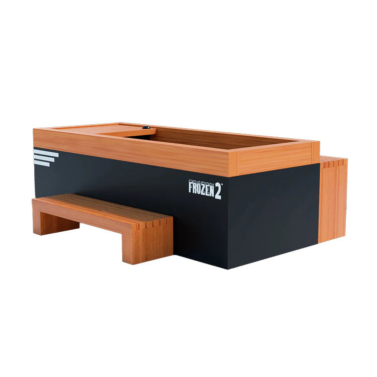 Medical Frozen 2 cold plunge tub with bar counter and step