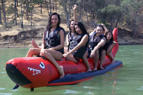 Island Hopper Red Shark 6 Person Elite Class Banana Boat Towable Tube