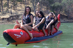 Island Hopper Red Shark 6 Person Elite Class Banana Boat Towable Tube