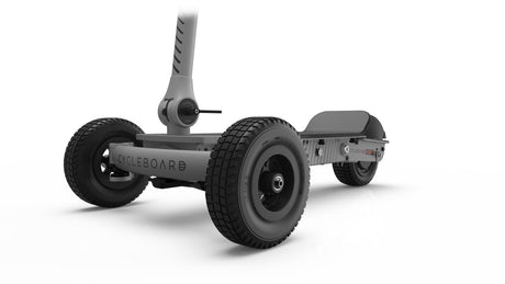 CycleBoard Rover full suspension with pneumatic tires – smooth all-terrain ride over mixed surfaces