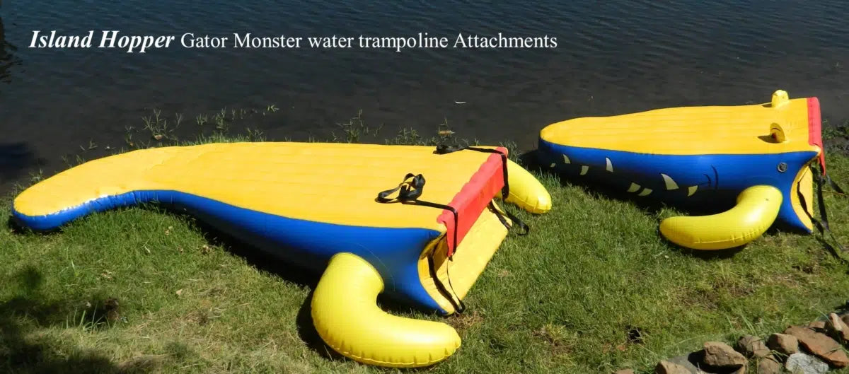Island Hopper 15' Gator Water Park with Classic Water Trampoline