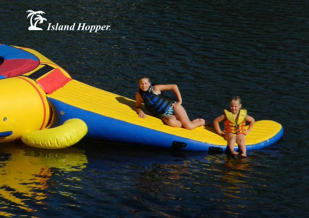 Island Hopper 15' Gator Water Park with Classic Water Trampoline