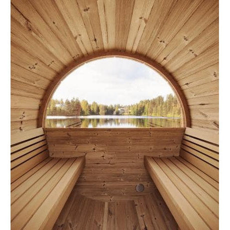 SaunaLife Model E6 Outdoor Barrel Sauna Kit – Ergo Series, Up to 3 Persons, Thermo-Spruce