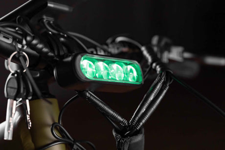 "Rambo Storm LED lightbar on Rebel 2.0 SS illuminating night trail"  

