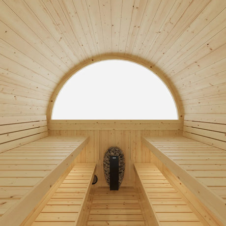 Helsinki Finnish Barrel Sauna with Terrace and WiFi Heater - Finnish Sauna Builders