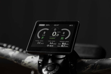Rambo Megatron 4.0 full-color LCD display showing AWD toggle options
