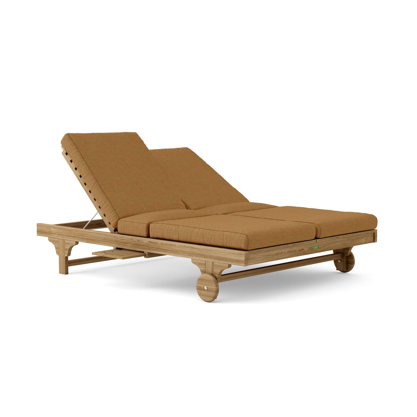Anderson Teak BEL-AIR Double Sun Lounger – Solid Teak, Dual Position Seating, Slide-Out Trays