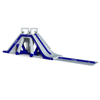 Aquaglide La Jefa TR Inflatable Aquapark – 24-Person Capacity, Climbing Wall, Slide and Jump Stations