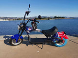 60V LED headlight and turn signals on SoverSky M3 chopper scooter

