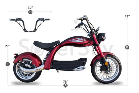 SoverSky M5 Lithium Chopper Fat Tire Scooter - 2000W Powerhouse for Urban & Off-Road