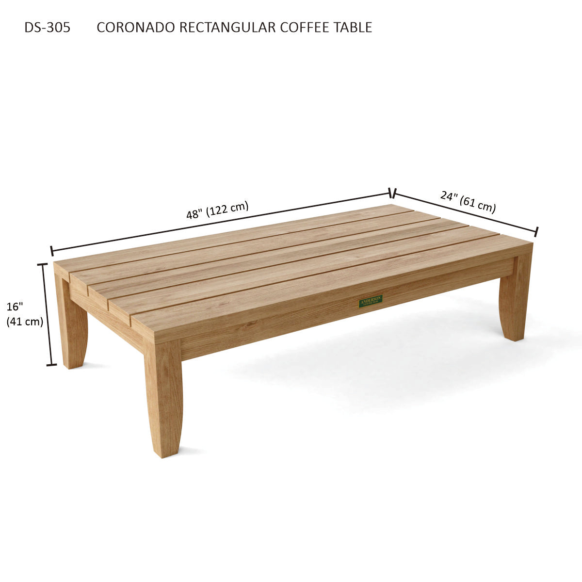 Anderson Teak Coronado Rectangular Coffee Table [DS-305]