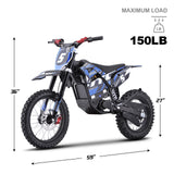 MotoTec 60V 2000W Pro Electric Dirt Bike Lithium HP115E – 40 MPH
