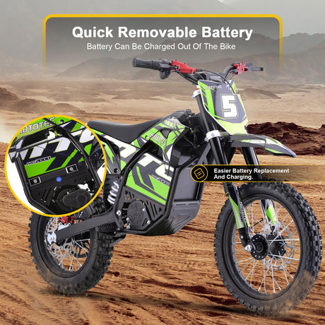 MotoTec 60v 2000w Pro Electric Dirt Bike – Up to 40 MPH, Lithium Battery, Ages 13+