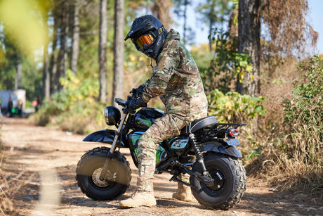 MotoTec 60 V 1500 W Electric-Powered Mini Bike – Black Retro Design with Modern Safety