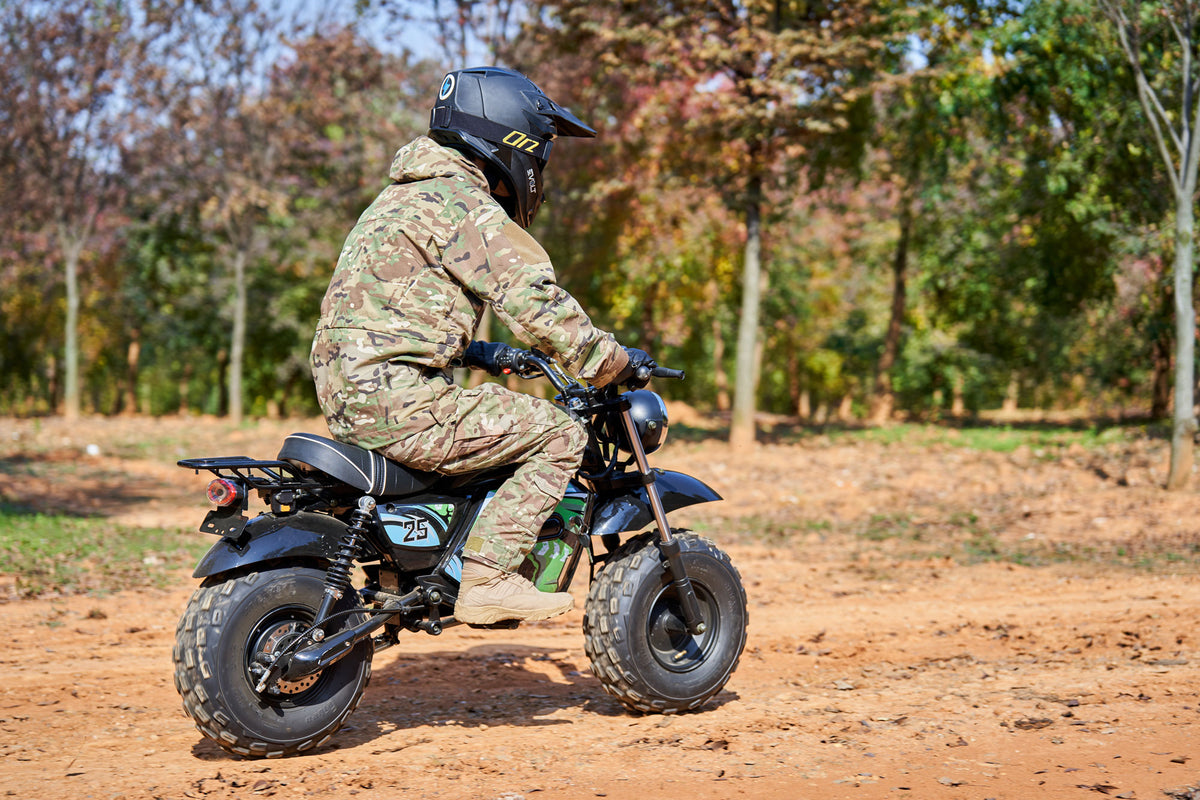 MotoTec 60 V 1500 W Electric-Powered Mini Bike – Black Retro Design with Modern Safety