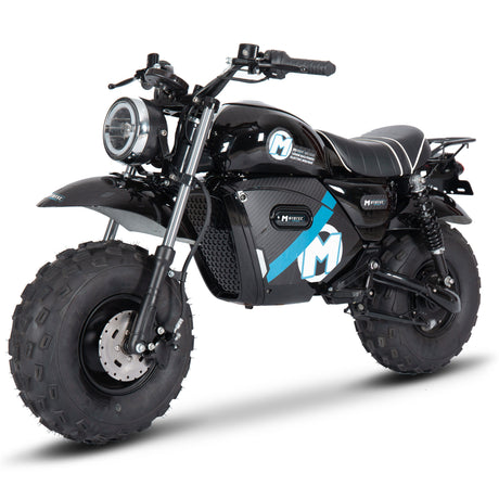 MotoTec 60 V 1500 W Electric-Powered Mini Bike – Black Retro Design with Modern Safety