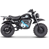 Side view of MotoTec 60v 1500w Electric Mini Bike Black showing 26-inch seat height