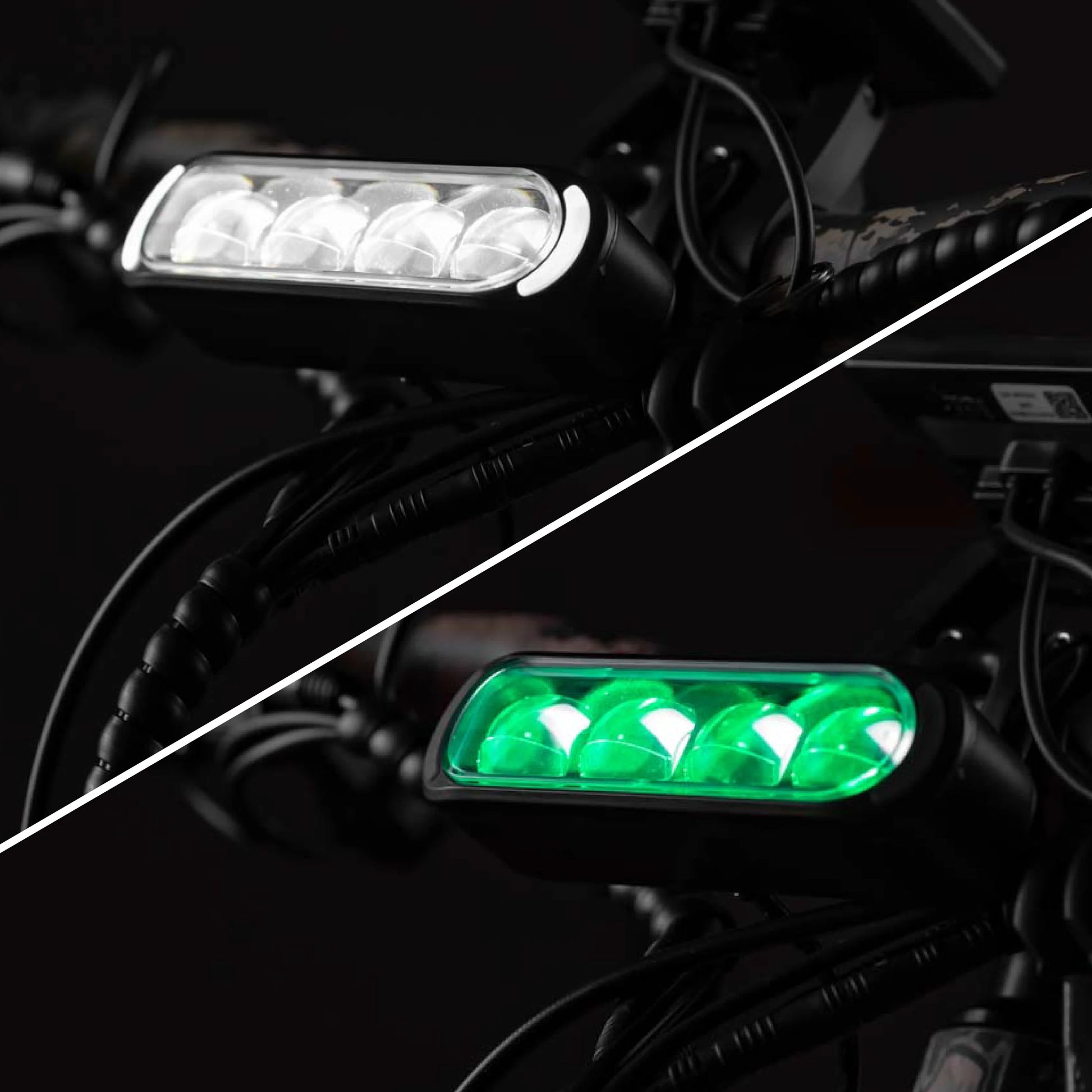 Rambo Storm LED lightbar on Megatron 4.0 lighting up night trail
