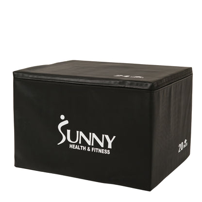 Sunny Health & Fitness 3 in 1 Weighted Pro-Plyo Box 30"/ 24"/ 20"