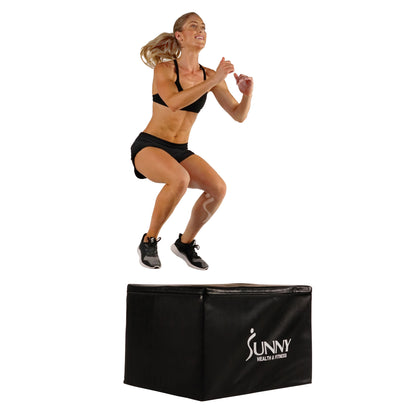 Sunny Health & Fitness 3 in 1 Weighted Pro-Plyo Box 30"/ 24"/ 20"