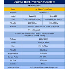 OxyRevo Quest30 Hard Hyperbaric Chamber (1.5–2.0 ATA)