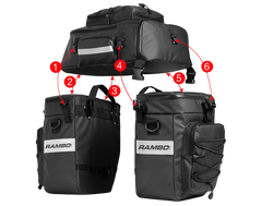 Rambo Bikes R161 Triple Accessory Saddle Bags
