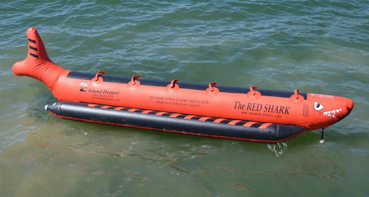 Island Hopper Red Shark 6 Person Elite Class Banana Boat Towable Tube
