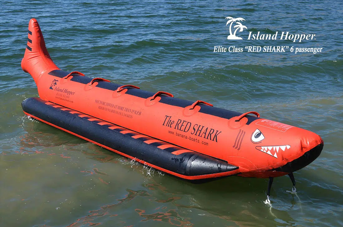 Island Hopper Red Shark 6 Person Elite Class Banana Boat Towable Tube