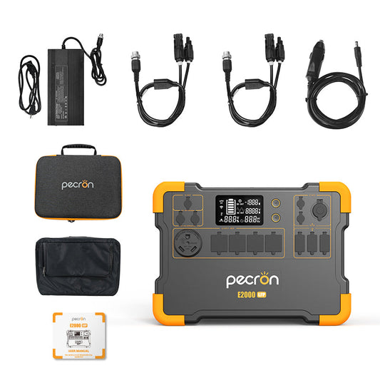 PECRON E2000LFP Expandable Portable Power Station – 2000W, 1920Wh LiFePO4, 1300W Solar Charging