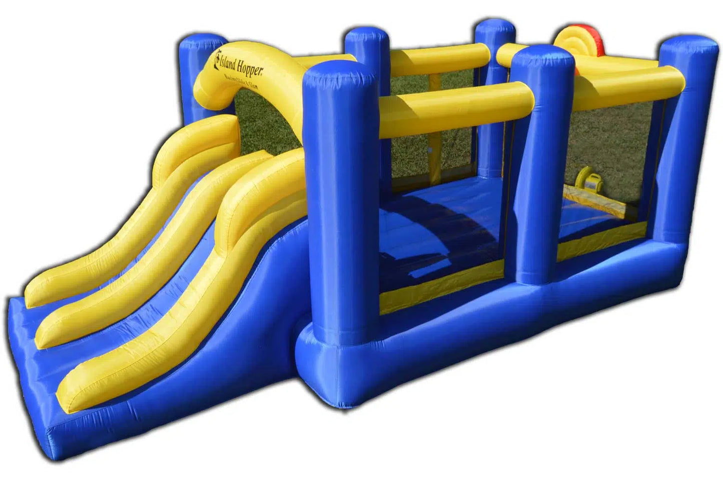 Island Hopper Racing Slide and Slam Kids Bounce House