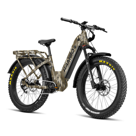"Maxxis Minion 26” x 4.0” anti-puncture tires on Rambo Rebel 2.0 SS"  


