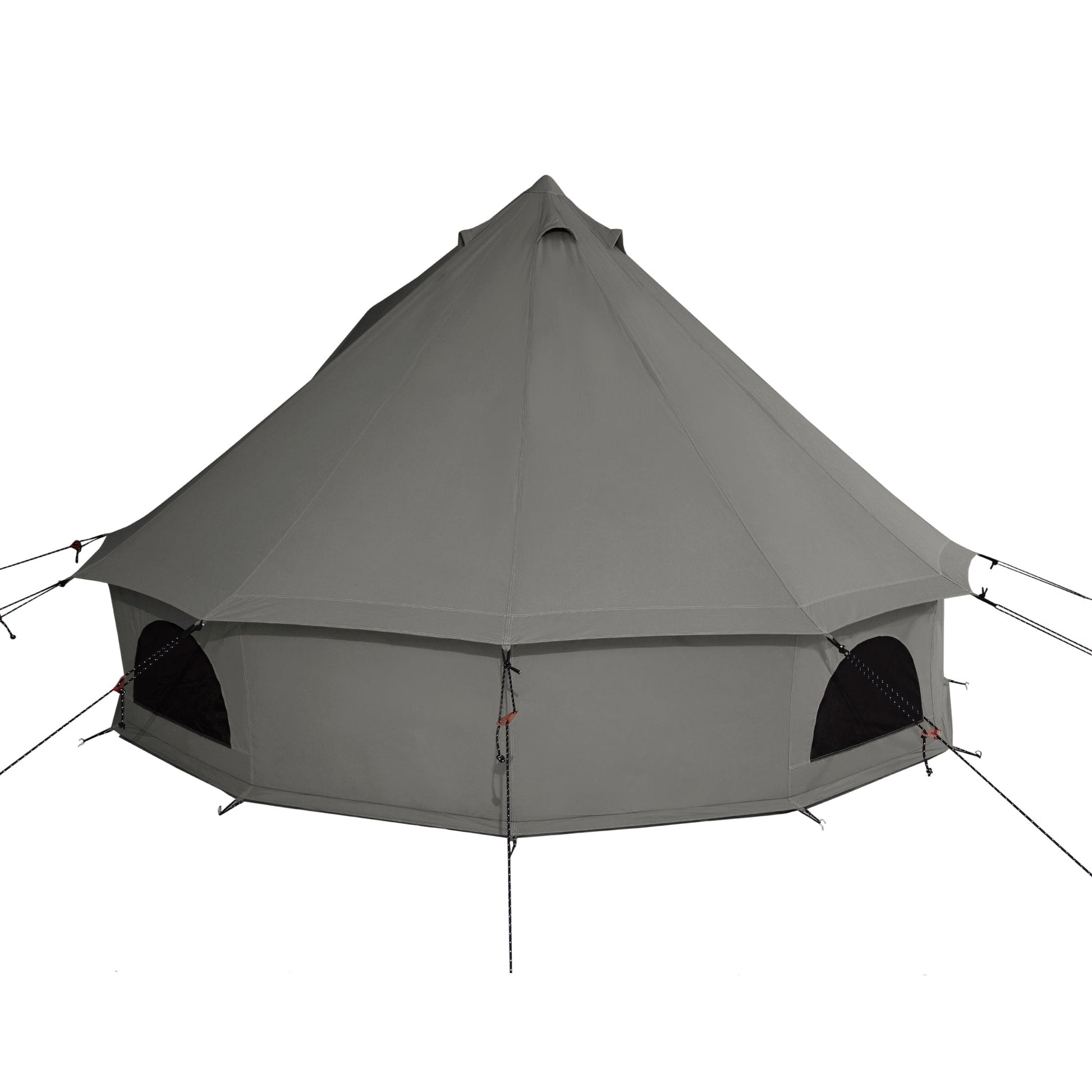 Gray tent with a white background