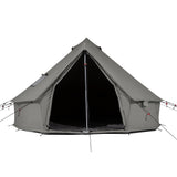 Gray tent with a black interior on a white background