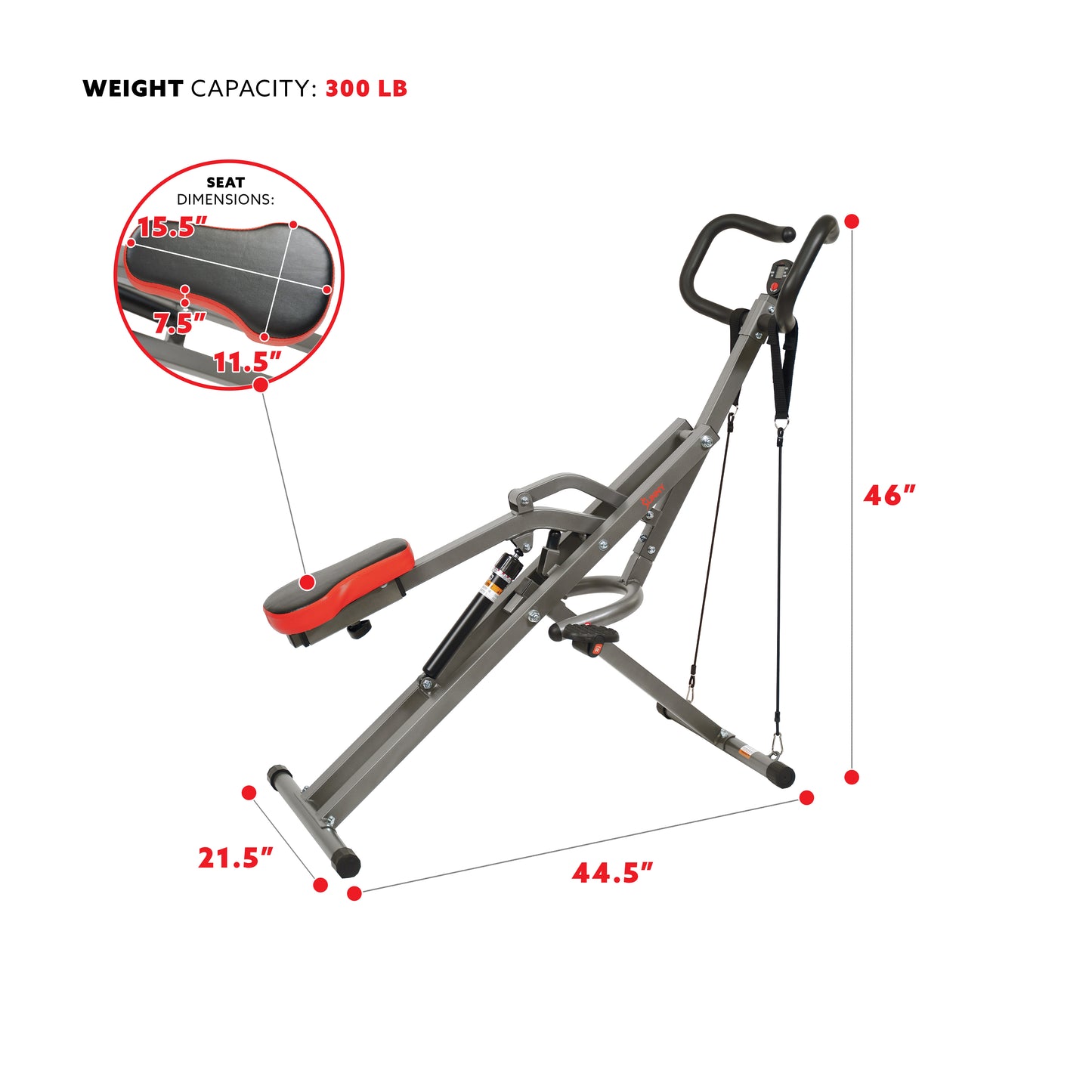 Sunny Health & Fitness Row-N-Ride® PRO Squat Assist Trainer