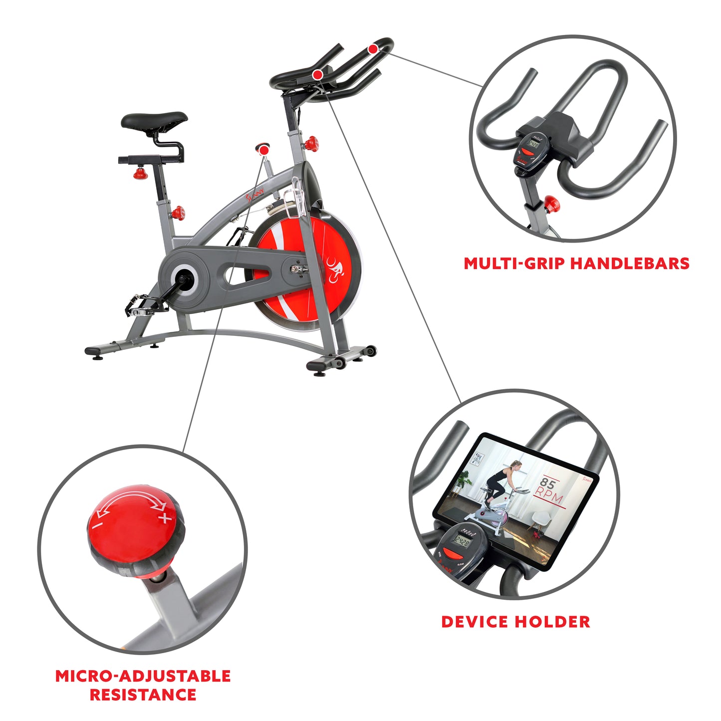 Sunny Health & Fitness Belt Drive Indoor Cycling Bike