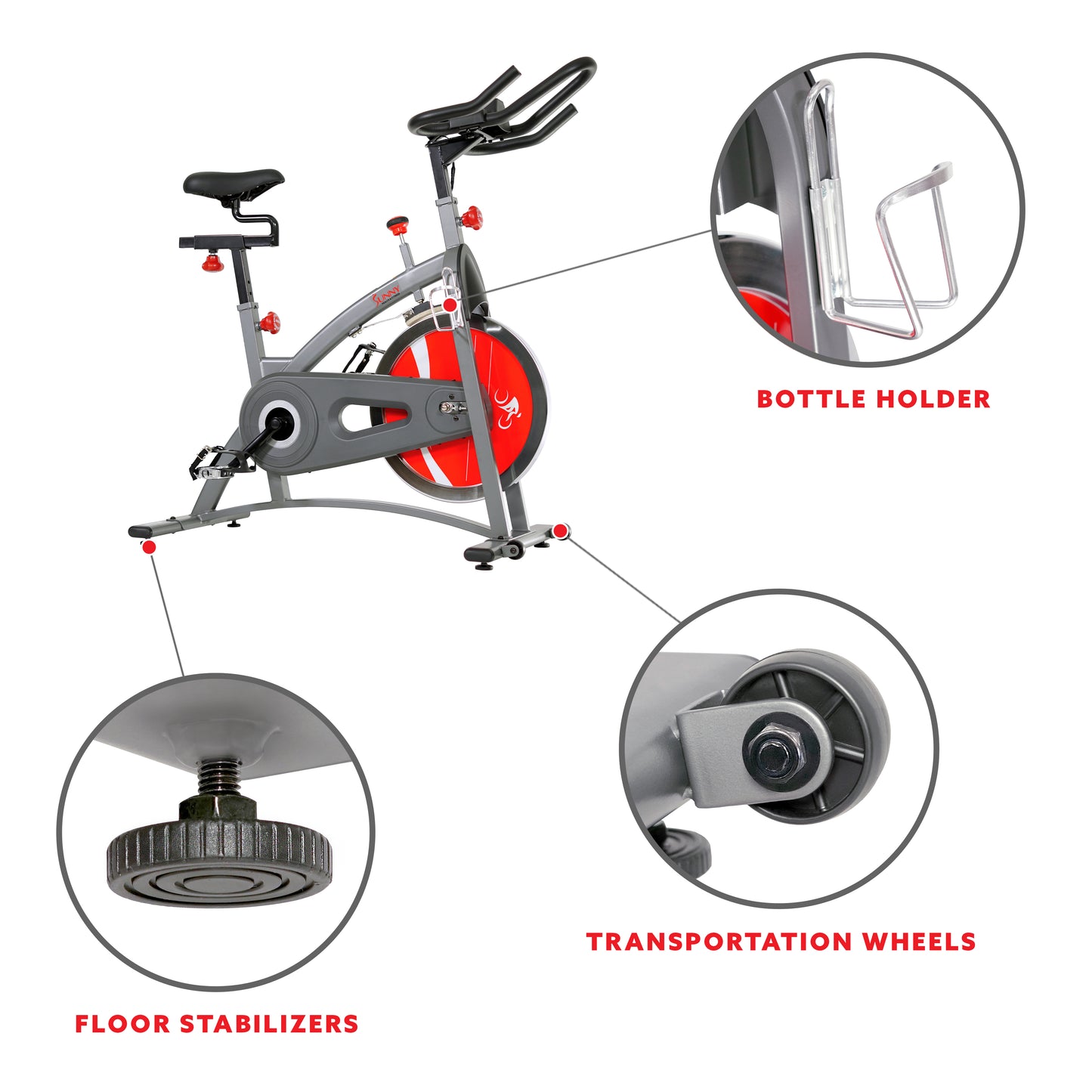 Sunny Health & Fitness Belt Drive Indoor Cycling Bike