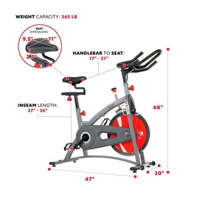 Sunny Health & Fitness Belt Drive Indoor Cycling Bike