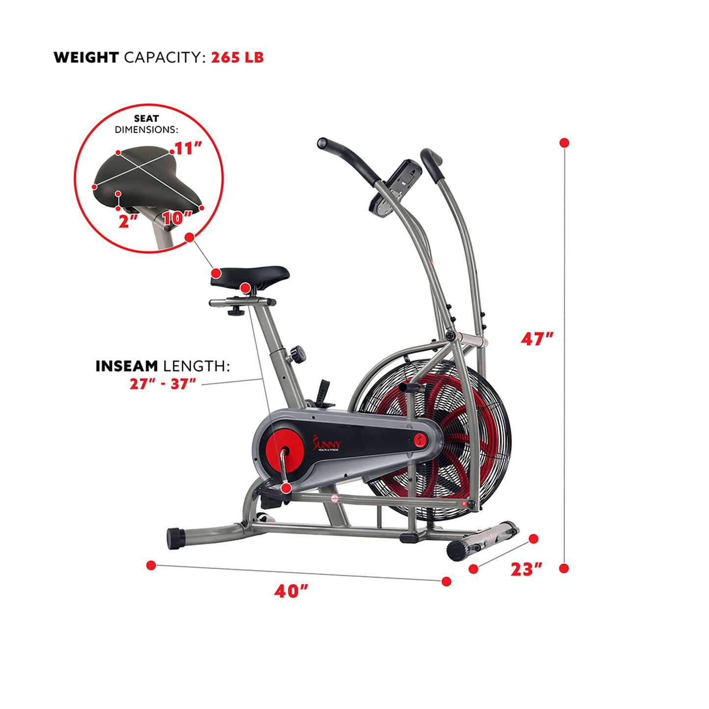 Sunny Health & Fitness Motion Air Bike