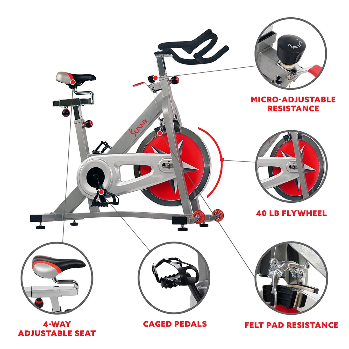 Sunny Health & Fitness Pro Indoor Cycling Bike