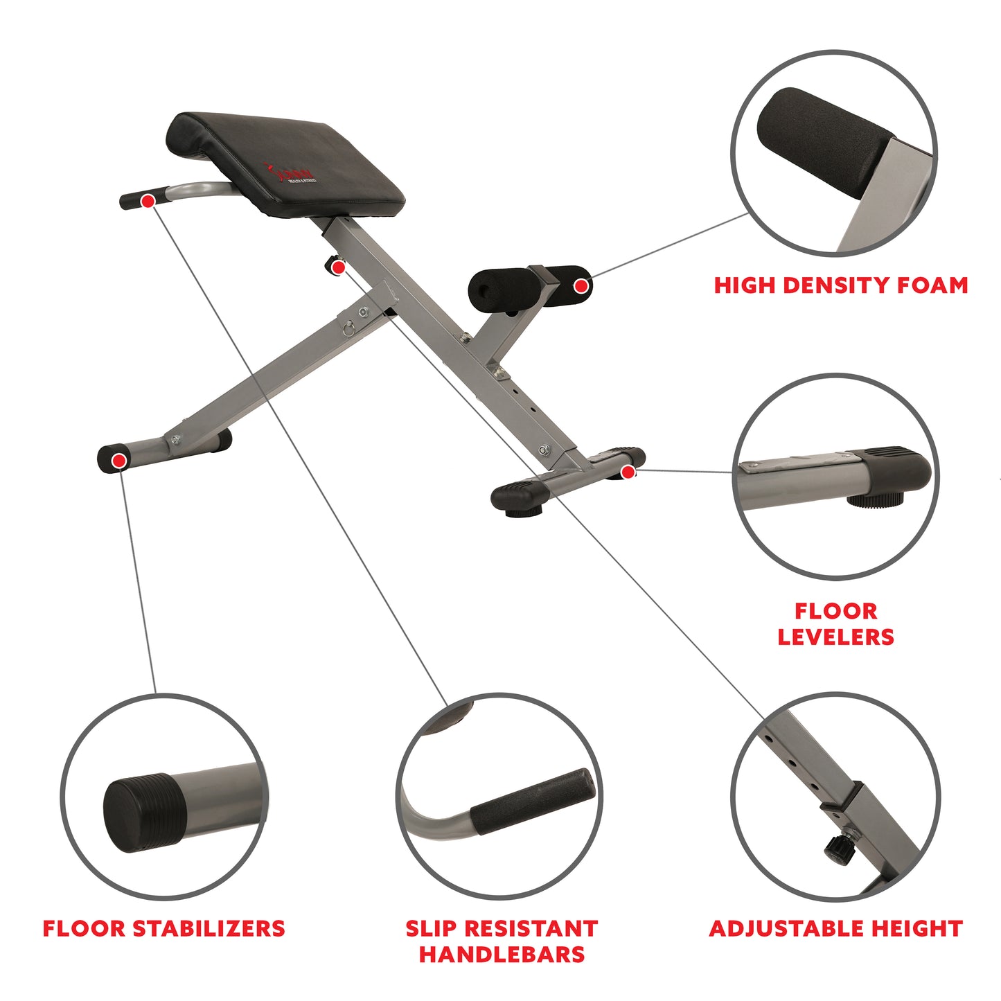 Sunny Health & Fitness 45 Degree Hyperextension Roman Chair