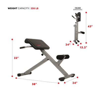 Sunny Health & Fitness 45 Degree Hyperextension Roman Chair