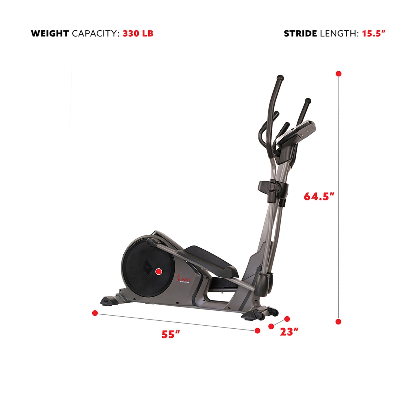 Sunny Health & Fitness Pre-Programmed Elliptical Trainer