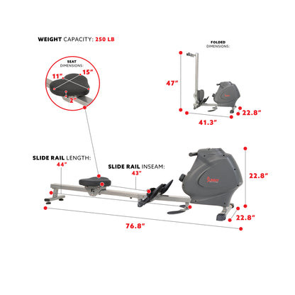 Sunny Health & Fitness Multifunction SPM Magnetic Rowing Machine